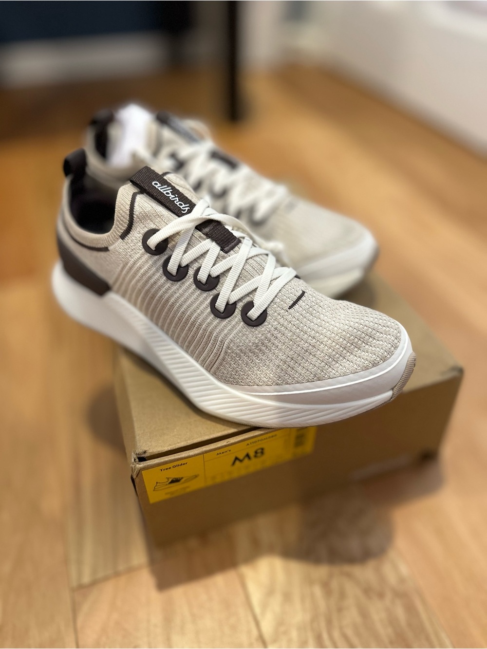 Allbirds Tree Glider sneakers, men’s size8, natural beige